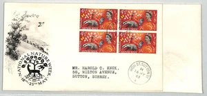 GB QEII 1963 FDC Nature Week BLOCKS OF FOUR Illustrated First Day Covers{2}XE213 - Picture 1 of 12