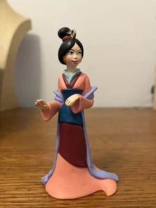 Mulan Toy Figure Ornament Disney Princess upcycled pvc pink dress - Picture 1 of 3