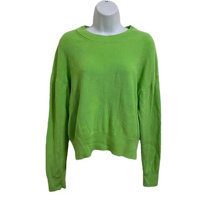 Suéter pulôver feminino Lululemon malha com nervuras gola redonda verde tamanho 10 - Imagem 1 de 4