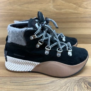 Sorel Out N About Conquest Mädchen Jugend Größe 2 Schwarz Wildleder Sneaker Stiefel - Bild 1 von 12