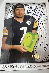 Seltenes Ben Roethlisberger QB Amerikas Bibliotheken "LESEN" Poster 2006 laminiert - Bild 1 von 6