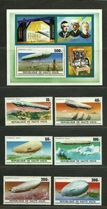 Hoja de estampillas y recuerdos de alto voltaje 1976 en muy buen estado montada sin montar o nunca montada Historia Aviación Zeppelín - Imagen 1 de 1