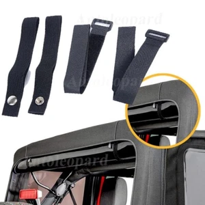 Pair Tie Down Straps for Jeep Wrangler JK JKU 2007-2019 Straps Soft Top Straps - Picture 1 of 12