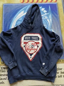 Felpa con cappuccio vintage 1999 Starter New York Yankees MLB taglia XL invecchiata Derek Jeter - Foto 1 di 9