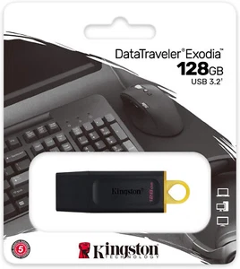 Kingston 128GB USB Drive USB 3.2 DataTraveler Exodia USB Flash Pen Drive Yellow - Picture 1 of 3