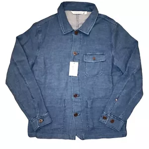 Peter Millar Denim OVERHSHIRT Chore Coat Jacket Mens M Blue Golf Polo Shirt - Picture 1 of 5