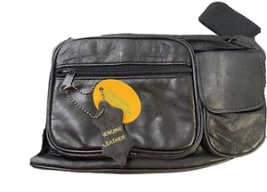 Leder Gürteltasche Wandern Bauchtasche schwarz Taschen Leder verstellbar 27€ neu - Bild 1 von 8