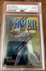 1997 Topps Finest Mike Piazza Power Refraktor mit Beschichtung #151 PSA NM-MT 8 - Bild 1 von 2