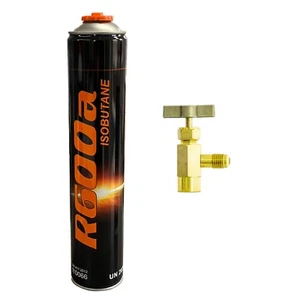 Set aus Kältemittel R600a 750 ml /420 g Einwegdose + Ventilöffner - Bild 1 von 3
