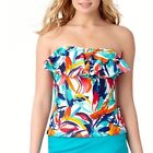Catalina Fashion Women's Paint Party Floral Bandini Swimsuit Top S 4-6 Free Ship