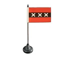 Tischflagge Niederlande Stadt Amsterdam holländische Tischfahne 10x15cm - Picture 1 of 1