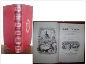 C1 TOPFFER New Zig Zag Travels 1877 Large Format ILLUSTRIOUS MOUNTAIN Binds - Picture 1 of 2