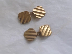 Boutons de manchettes en plaqué or à système de chaînette TBE - Picture 1 of 2