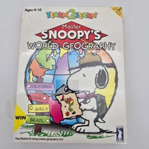 Master Snoopy's World Geography Retro PC Games (Windows 1995) Sealed - Picture 1 of 12