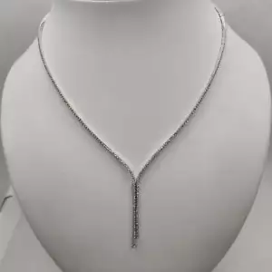 Halsnah Halskette Tennis und Diamanten Gold 18k Weiß - Bild 1 von 5
