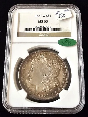 1881 O  Morgan Silver Dollar - NGC, CAC MS63 - Image 1 of 2