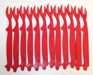 Lot of 12 Sea Sheller® Heavy Red Plastic Seafood Lobster Crab Prawns Tools - Picture 1 of 4