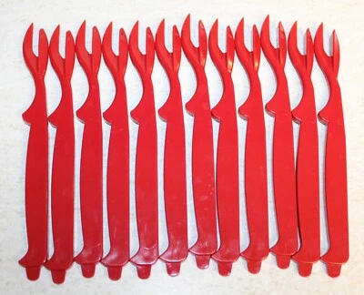 Lot of 12 Sea Sheller® Heavy Red Plastic Seafood Lobster Crab Prawns Tools - Image 1 of 4