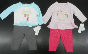 Juego de 2 piezas de bebé en flor o unicornio para niñas tallas 3/6M - 24M - Imagen 1 de 13