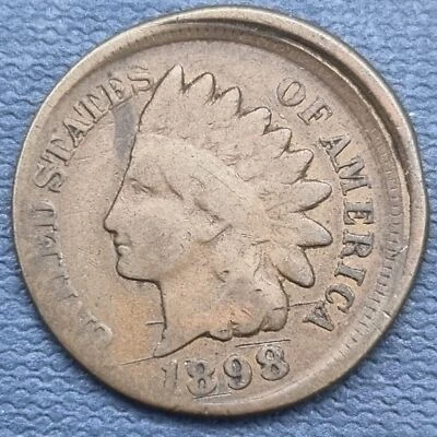 1898 Indian Head Cent 1c ERROR - Off Center #56727 - Image 1 of 2