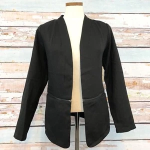 Chaqueta Misia Cremallera Frente Abierto Negra Crepé NUEVA Talla Pequeña Boutique $60 - Imagen 1 de 8