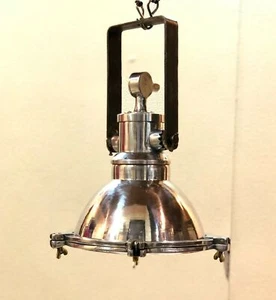 Retro Ship Vintage Replica Aluminum Cargo Hanging Pendent Light - Iron Bracket - Picture 1 of 11
