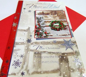 Mum & Dad Christmas Greetings Card.....With Love To Mum & Dad - Picture 1 of 3