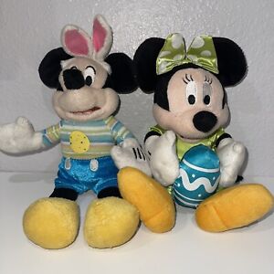 Disney Mickey Mouse Easter Bunny Plush  Dan Dee 10"  Talking Minnie Vintage