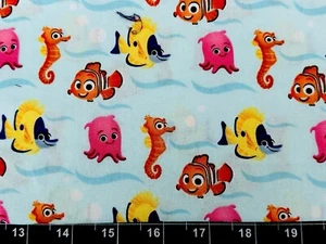 Tina Scrap 9"x13" Finding Nemo Dory Crush Friends Babies Ocean FABRIC COTTON - Picture 1 of 1