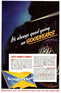 PRINT AD 1937 Goodyear Tires Always Good Going on Goodyears 6.75 x 10 - Imagen 1 de 2