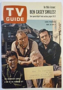 PA. Mar 30 TV Guide 1963 BONANZA Michael Landon Blocker APRIL FOOL SPECIAL BONUS - Picture 1 of 8