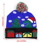 Christmas Hats Santa Elk Knitted Beanie Hat With LED Light Up Gift For Kids