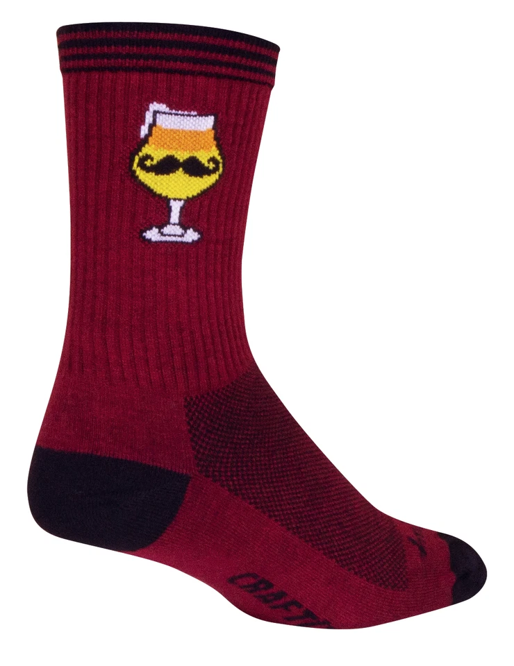 Socks - SockGuy - Crafty Red S/M 6" Crew Cycling/Running NEW - Image 1 of 4