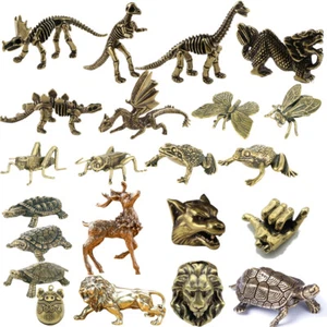 Brass Figurine Statue Miniature Ornament Animal Figurines Home Office Decor US - Picture 1 of 116