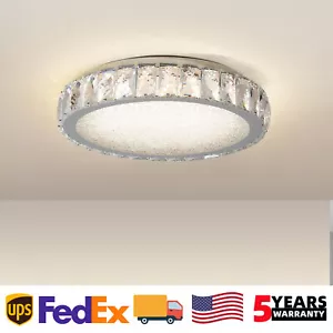 14'' LED Ceiling Light Modern Crystal Dimmable Flush Mount Living Room Fixture - Picture 1 of 12