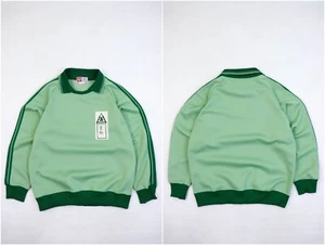 Asics Deporte Vintage Japan School Uniform Mint Jersey Sport Track Pullover S - Picture 1 of 9