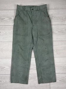 Le Laboureur Vintage 80s German Work Canvas Cotton Button Pants Size 32 Mens - Picture 1 of 11