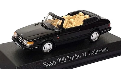 Norev 1/43 Scale 810045 - 1992 Saab 900 Turbo 16 Cabriolet - Black - Image 1 of 4