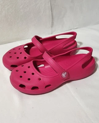 CROCS SHAYNA Slingback Mary Jane Womens 5 Pink Pull On Ballet Flats Clogs Shoes - Image 1 of 4