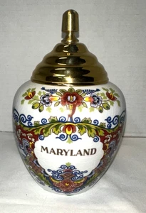 Kleine Royal Goedewaagen Dutch Delft Polychrome MARYLAND TABAKDOSE mit Deckel - Bild 1 von 5