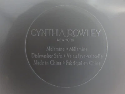 Cynthia Rowley Dinner Plates Melamine Pink Green & Brown Abstract Set of 4 - Image 1 of 4