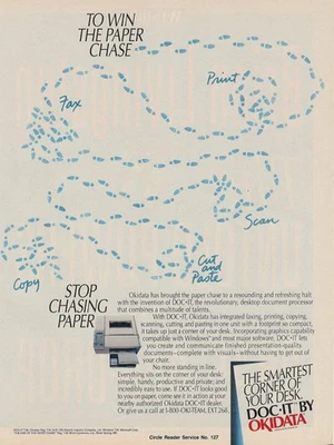 Okidata Doc-It Document Processor 1993 Vintage Print Ad Silver Sprint MD u - Image 1 of 4