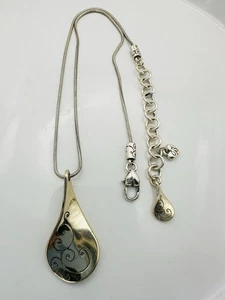 Brighton Teardrop Swirl Pendant Chain 16-18" Necklace - Picture 1 of 5