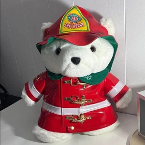 Vintage Santa Bear Feuerwehrmann 1996 Dayton-Hudson Weihnachten Sammlerstück - gelagert 17 Zoll - Bild 1 von 15