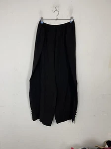 Citron Santa Monica Womens 3X Black 100% Silk Embossed Leaf Wide Leg Cropped Pan - Picture 1 of 12