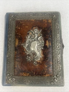Antique Victorian Leather and Brass Photo Album 1800s - Picture 1 of 20