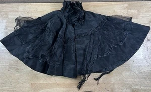 Antikes handgefertigtes Spitzen Trauertuch Cape Kragen schwarz - Bild 1 von 5