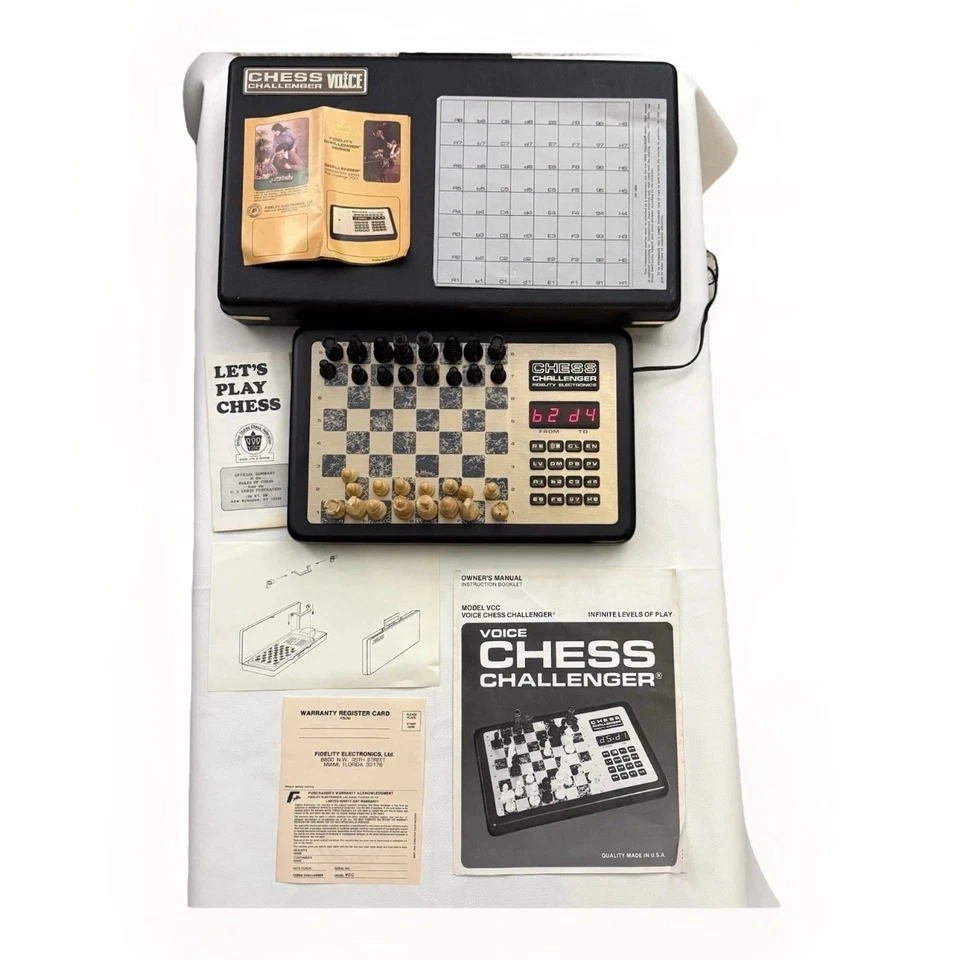 VTG 1979 Fidelity Voice Chess Challenger VCC Tested w/ Case Papers Read Desc - Image 1 of 4