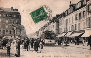 CPA 76 - LE HAVRE - LE ROND POINT ET LA RUE DE NORMANDIE - Imagen 1 de 2