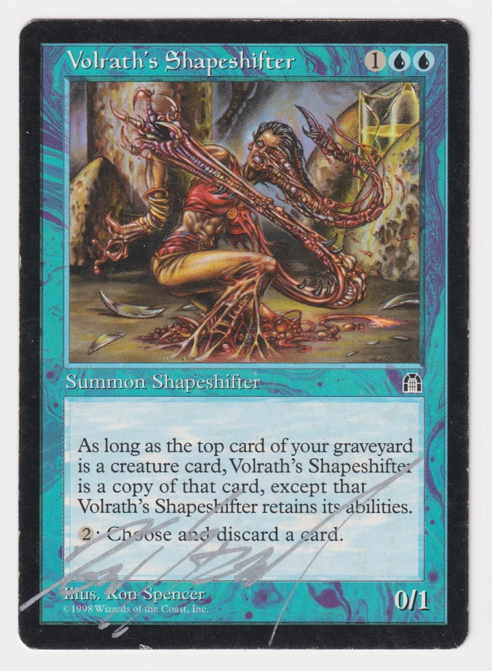 Silver Signed Volrath's Shapeshifter HP Stronghold Artist Ron Spencer MTG Magic! - Image 1 of 2
